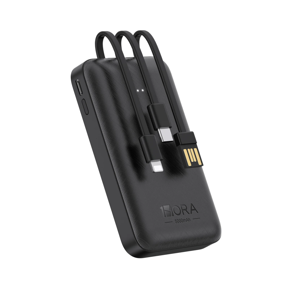 1hora Power Bank Batería Portátil 5.000mah 3 Cables Gar261